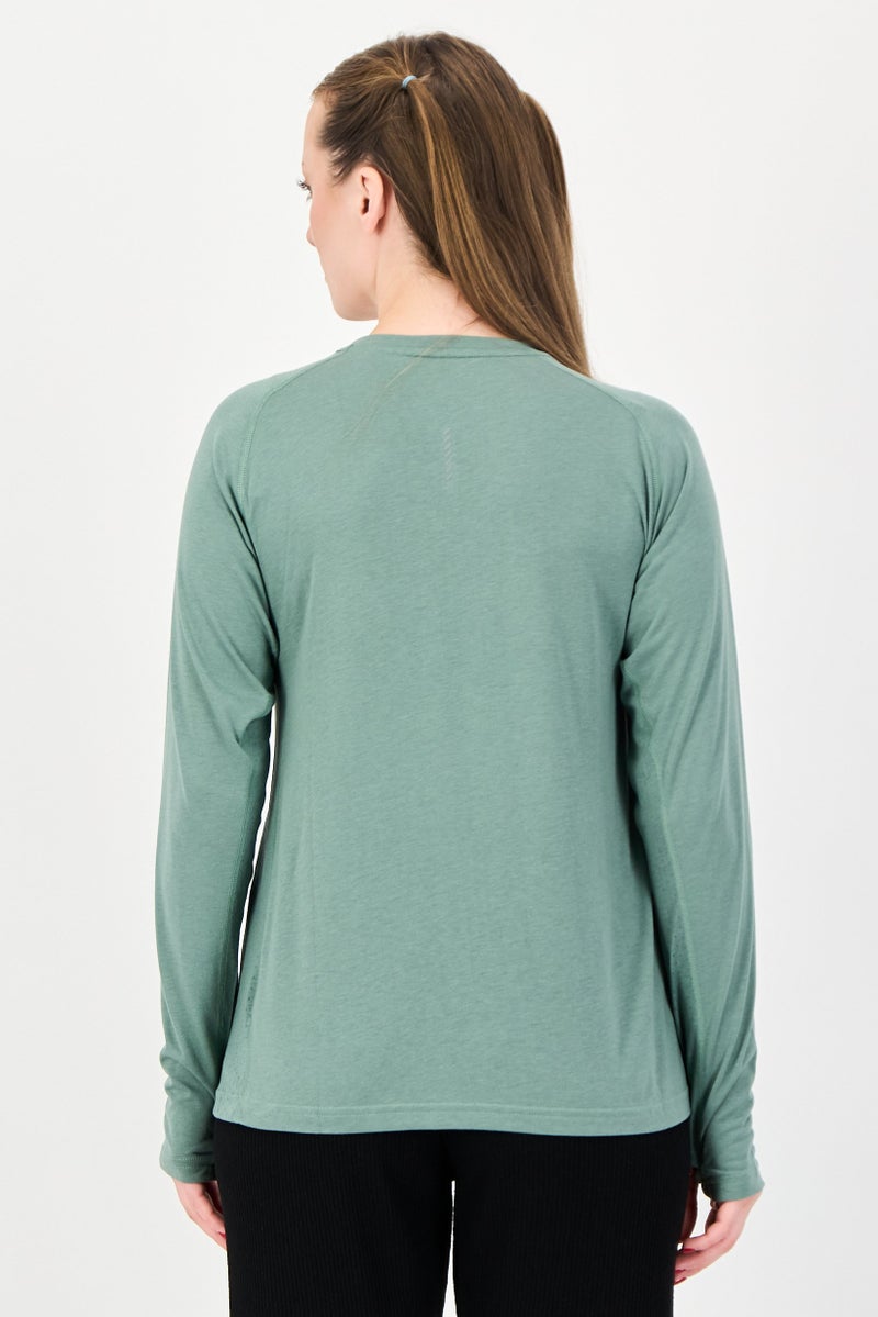 PUMA Women Sportswear Fit Long Sleeve Running Top, Sage Green - Image 3